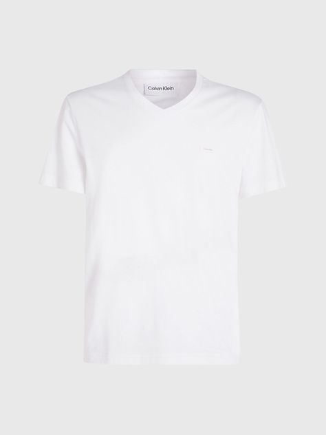 Polera Smooth Cotton V-Neck Blanco Calvin Klein-4