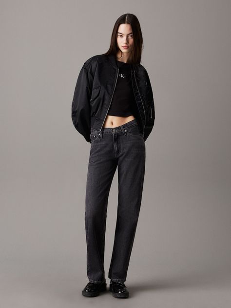 Polera Woven Label Rib Baby Negro Calvin Klein-1