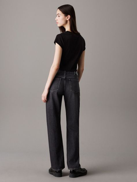 Polera Woven Label Rib Baby Negro Calvin Klein-2