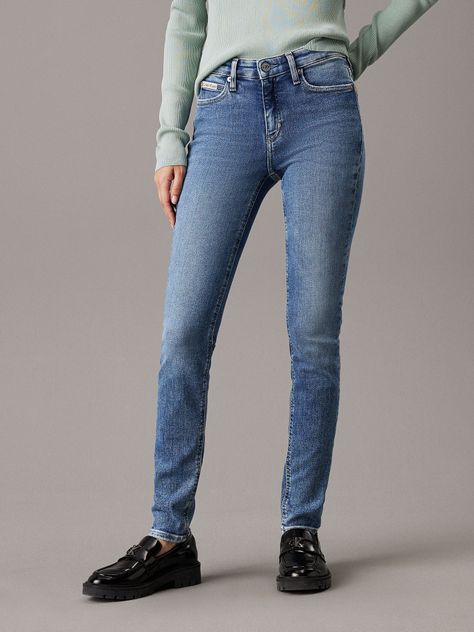 Jeans Mid Rise Skinny AA Azul Calvin Klein-0