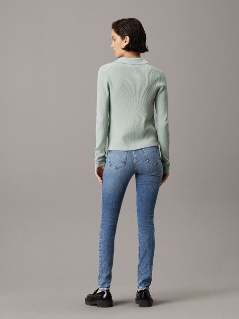 Jeans Mid Rise Skinny AA Azul Calvin Klein-2