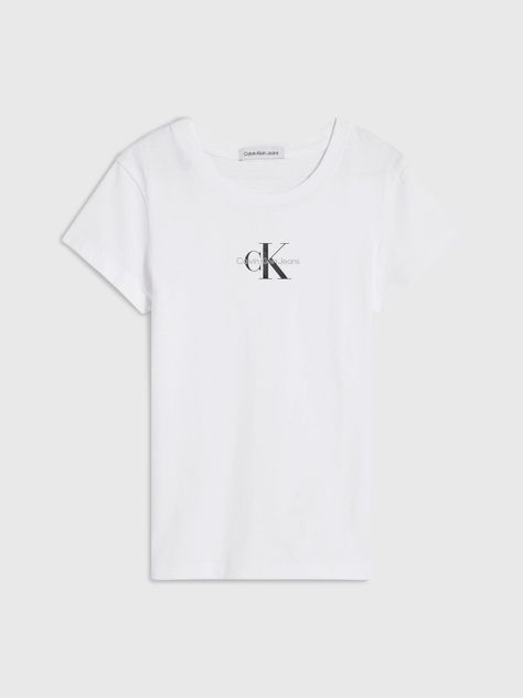 Polera Niña Micro Monogram Blanco Calvin Klein-4