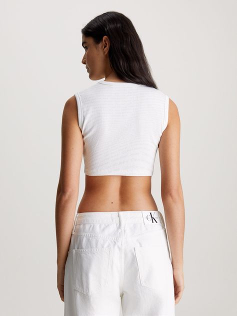 Polera Aop Cropped Blanco Calvin Klein-2