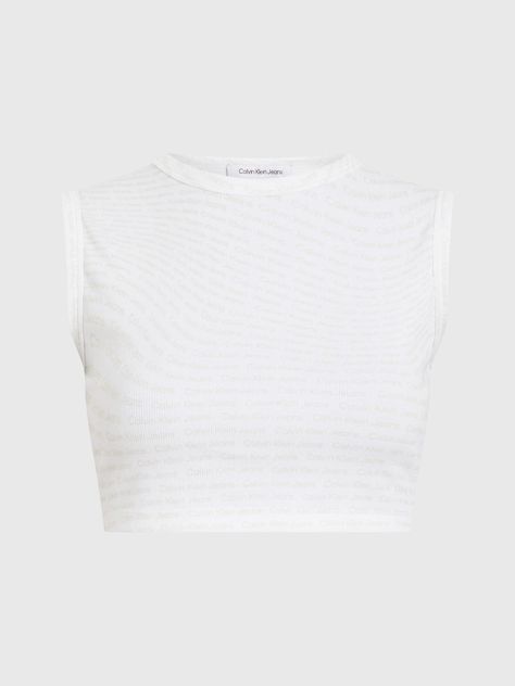 Polera Aop Cropped Blanco Calvin Klein-4