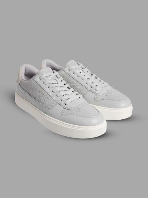 Zapatillas de Cuero Lace Up Basket Gris Calvin Klein-0