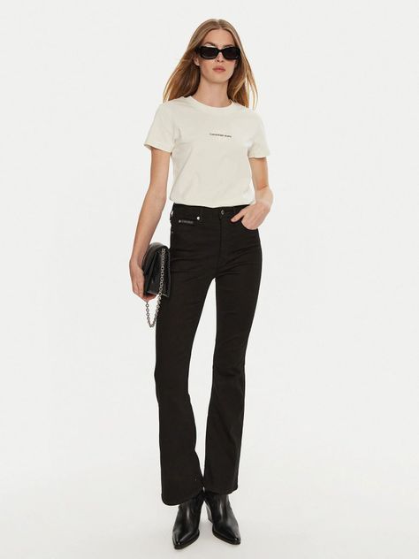 Polera Monologo Slim Crema Calvin Klein-1