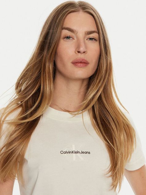 Polera Monologo Slim Crema Calvin Klein-3