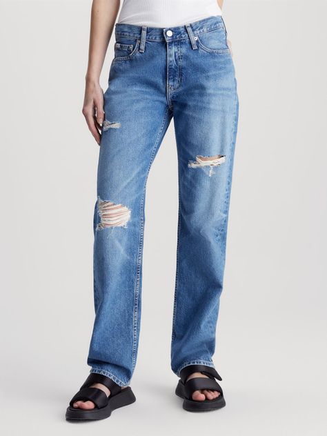 Jeans Low Rise Straight Azul Calvin Klein-0