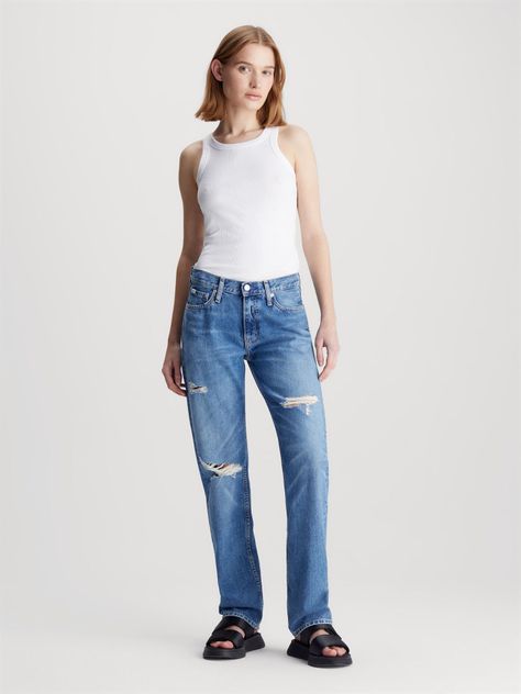 Jeans Low Rise Straight Azul Calvin Klein-1