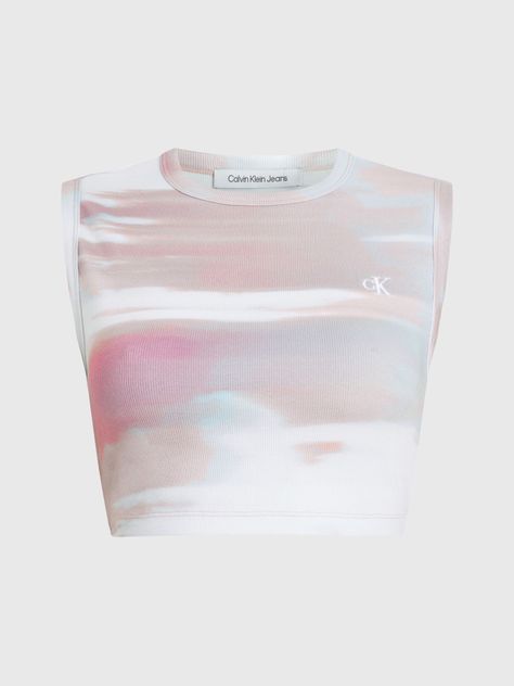 Polera Aop Cropped Blanco Calvin Klein-4