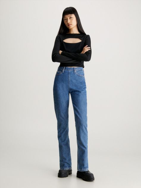 Jeans Authentic Slim Straight Azul-3