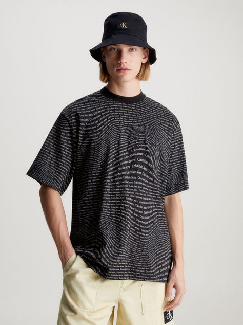 Polera Warp Logo Aop Negro Calvin Klein-0
