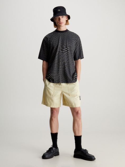 Polera Warp Logo Aop Negro Calvin Klein-1