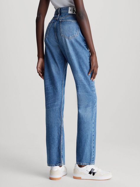 Jeans Mujer Straight Azul Calvin Klein-2