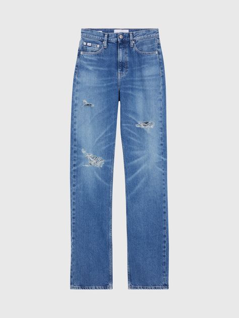 Jeans Mujer Straight Azul Calvin Klein-4