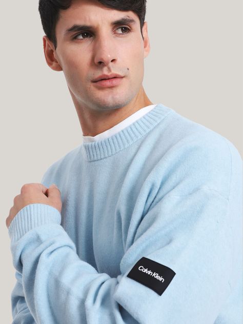 Sweater Lycra Blend Celeste Calvin Klein-3