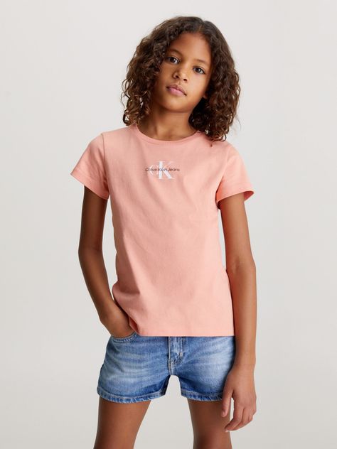 Polera Niña Micro Monogram Rosado Calvin Klein-0