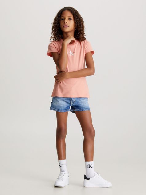Polera Niña Micro Monogram Rosado Calvin Klein-1