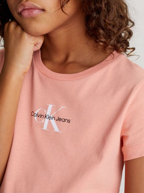 Polera Niña Micro Monogram Rosado Calvin Klein-3
