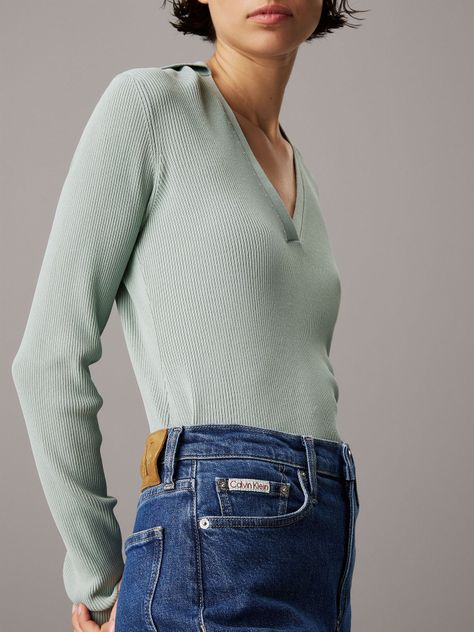 Jeans High Rise Straight Azul 1A4 Calvin Klein-3