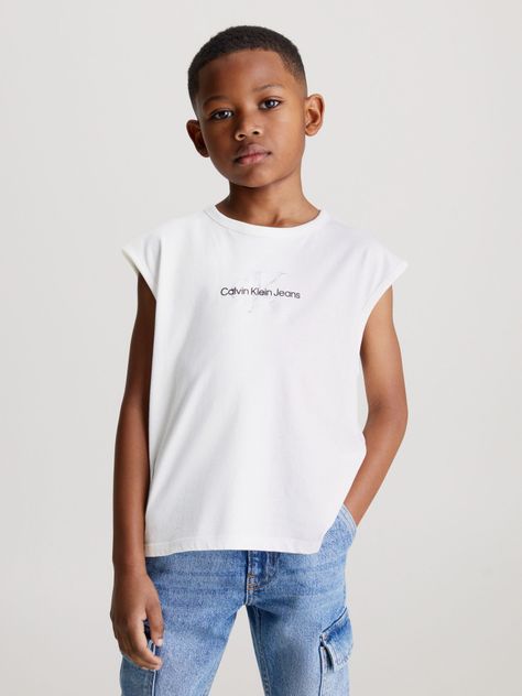 Polera Niño Monologo Relaxed Blanco Calvin Klein-3