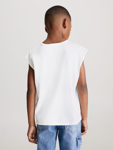 Polera Niño Monologo Relaxed Blanco Calvin Klein-4