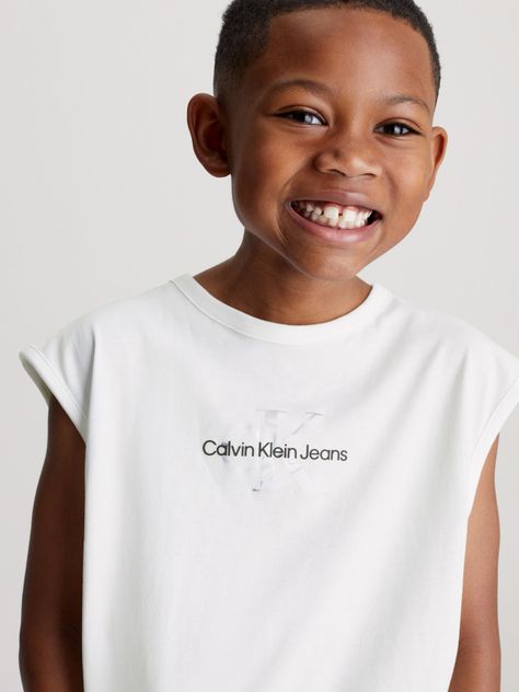 Polera Niño Monologo Relaxed Blanco Calvin Klein-5