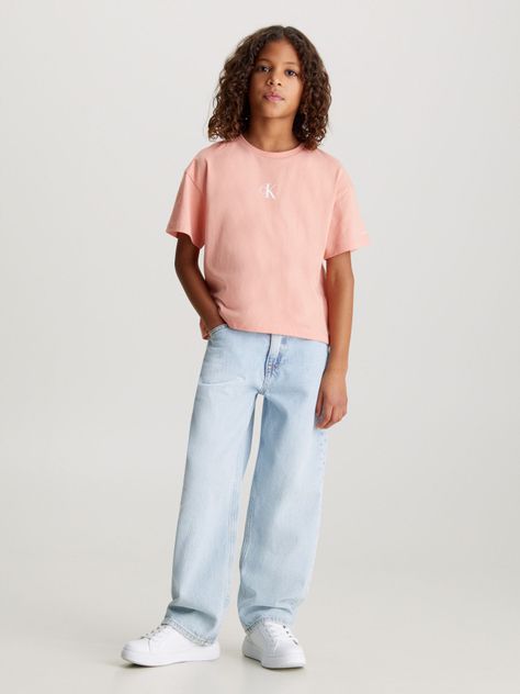 Polera Niña Ck Logo Boxy Rosado Calvin Klein-1