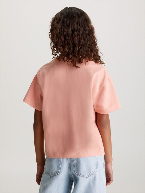 Polera Niña Ck Logo Boxy Rosado Calvin Klein-2