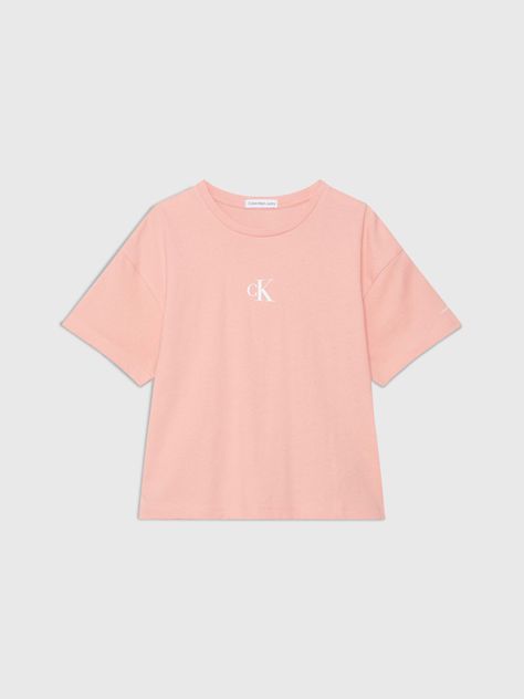 Polera Niña Ck Logo Boxy Rosado Calvin Klein-4