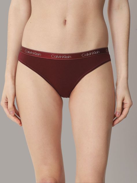 Calzón Bikini Cotton Essentials Burdeo Calvin Klein-0