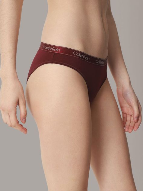 Calzón Bikini Cotton Essentials Burdeo Calvin Klein-2