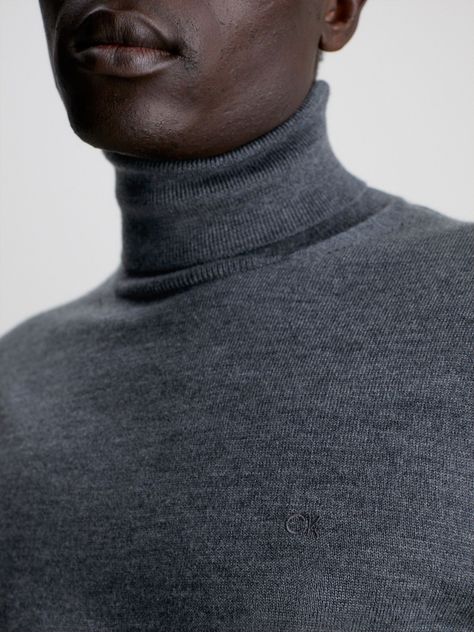 Sweater Cuello Alto Merino Gris P4E Calvin Klein-3