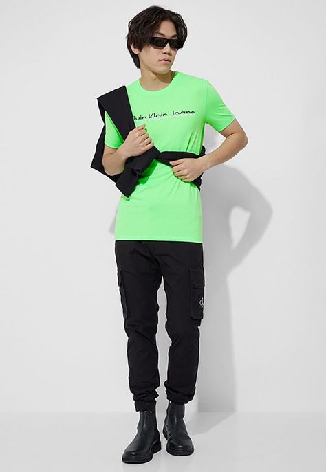 Polera Mixed Institutional Verde Calvin Klein-1