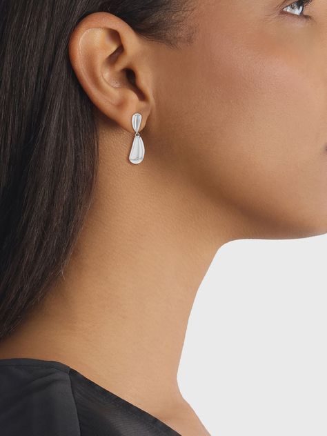 Aros Drop Plateado Calvin Klein-2