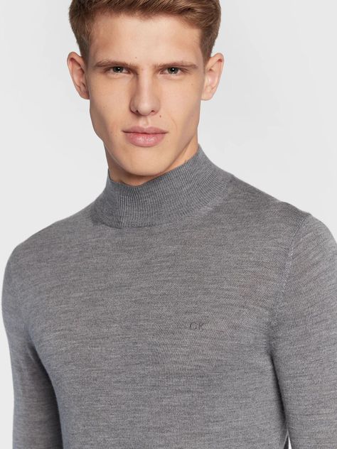 Sweater Cuello Alto Merino Mock Gris P4A Calvin Klein-3