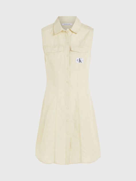 Vestido Sleeveless Cotton Shirt Verde Calvin Klein-4