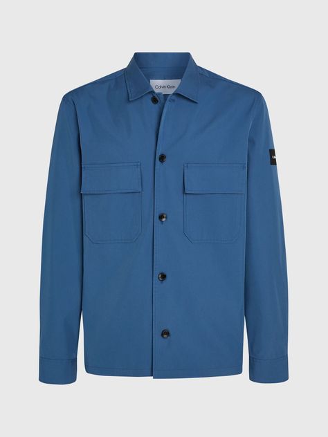 Camisa Cotton Nylon Overshirt Azul Calvin Klein-5