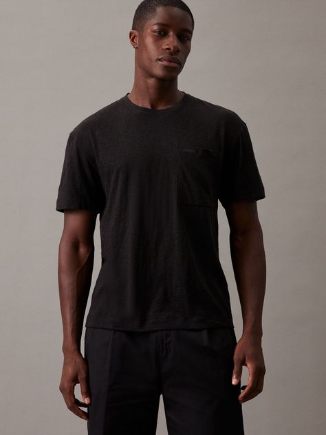 Polera Lightweight Slub Pocket Negro Calvin Klein-0