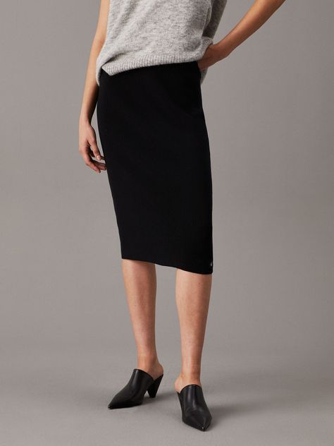 Falda Woven Label Negro BEH Calvin Klein-0