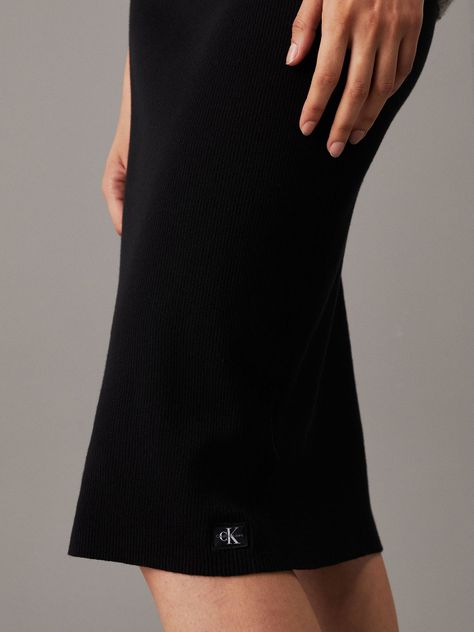 Falda Woven Label Negro BEH Calvin Klein-3