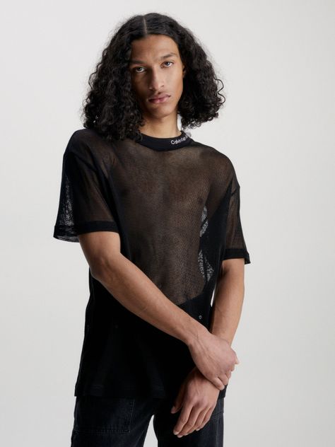 Polera Mesh  Negro Calvin Klein-0