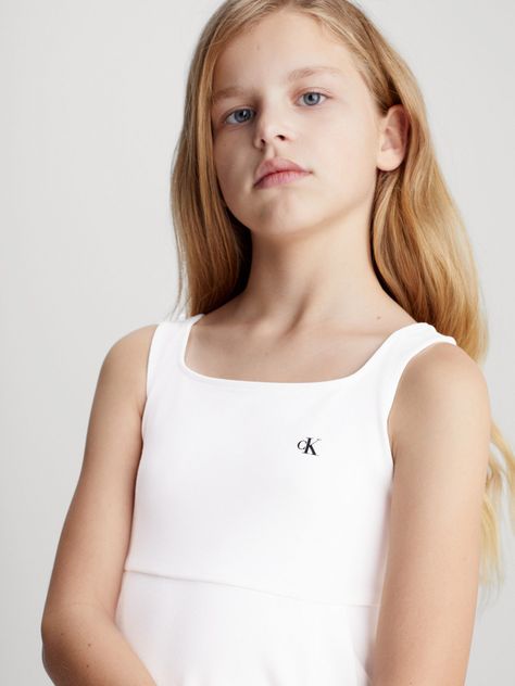 Vestido Niña Back Logo Tape Blanco Calvin Klein-2