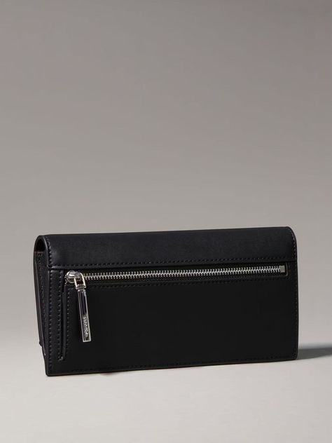 Billetera Linear Large Trifold Slim Negro Calvin Klein-1