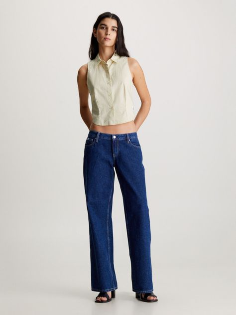 Blusa Woven Label Verde Calvin Klein-1