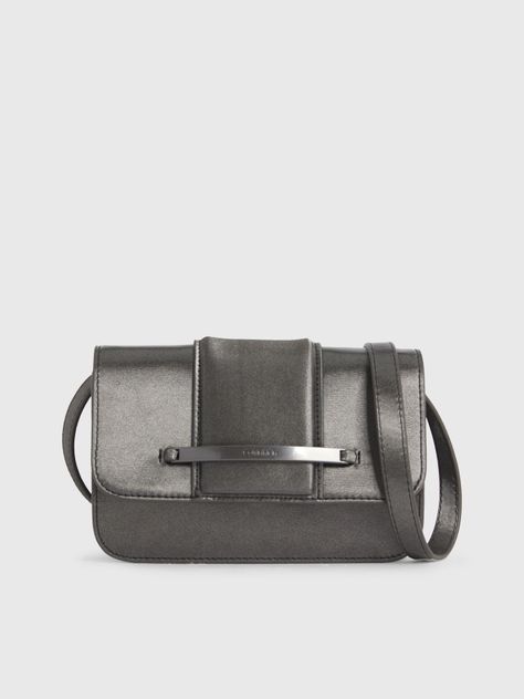 Cartera Xbody Bar Gunmetal Plateado-0