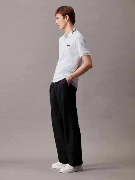 Polo Stretch Embroid Logo Blanco Calvin Klein-1
