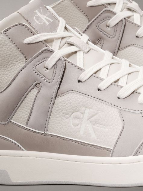 Zapatillas Cuero Basket Cupsole Mid Gris Calvin Klein-6