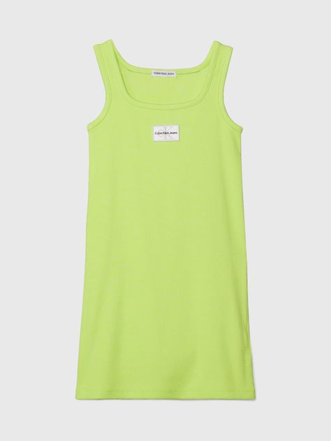 Vestido Niña Rib Bagde Verde Calvin Klein-4