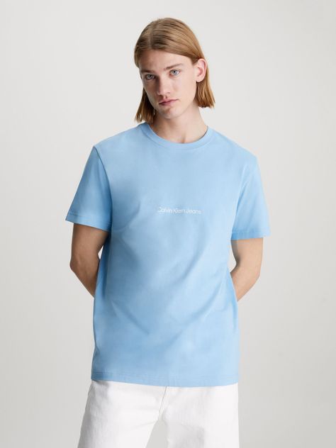 Polera Slogan Azul Calvin Klein-0